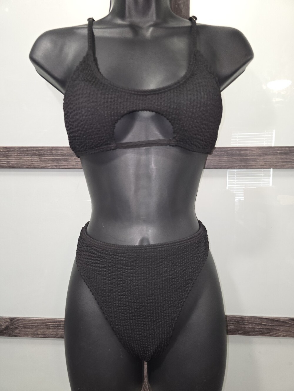 2 Piece Black Bikini Set Bathing Suit Swimsuit Sz S